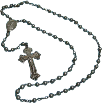 a rosary with a cross on it