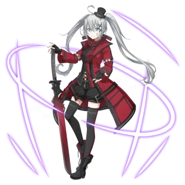 an anime character with long white hair, wearing a red coat and black pants