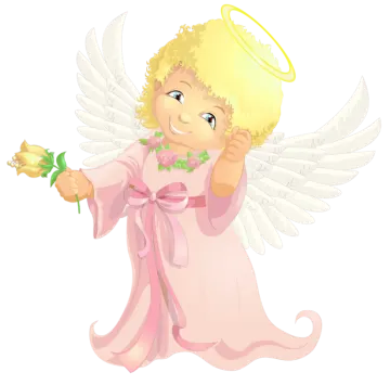 an angel with a rose in her hand