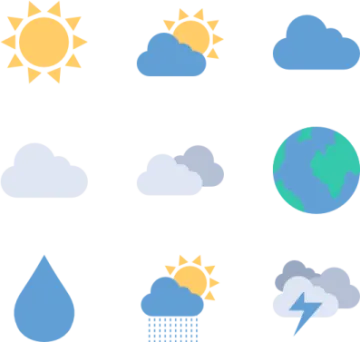 a set of different weather icons