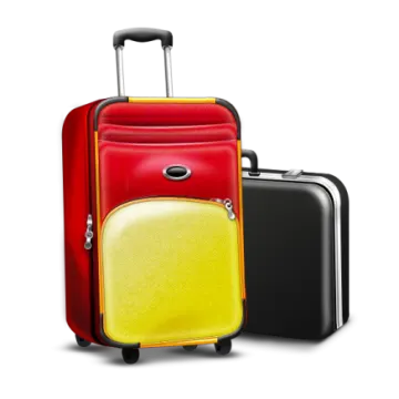 two pieces of luggage on a white background