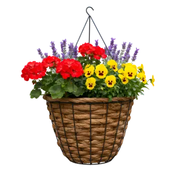 a basket filled with colorful flowers