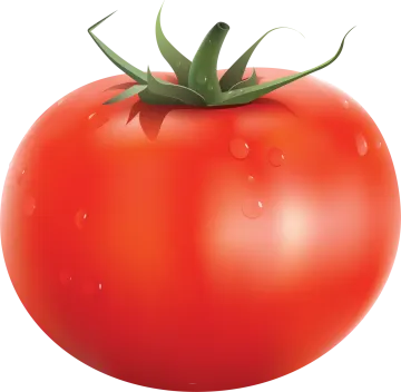 a red tomato with water droplets on it