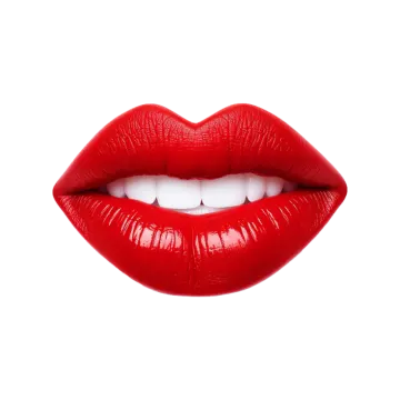 a red lipstick on a white background