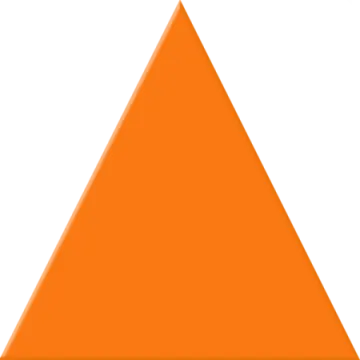 an orange triangle on a white background