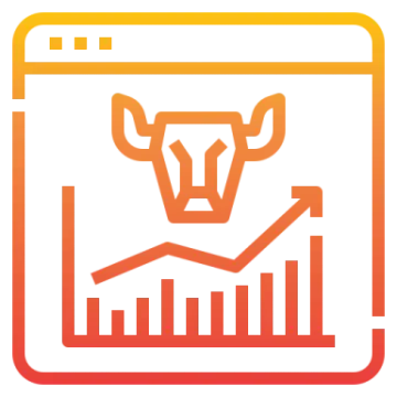 an icon of a bull's head on a chart