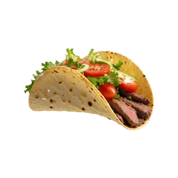 a tacoa filled with meat and vegetables