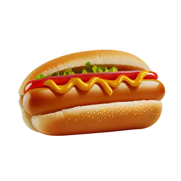 a hot dog on a white background