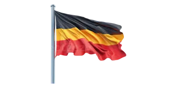 a german flag flying in the wind