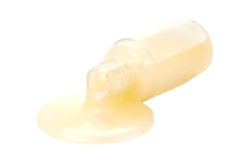 a bottle of liquid on a white background