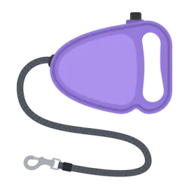 a purple bag with a leash attached to it