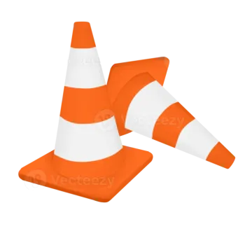 a traffic cone on a white background