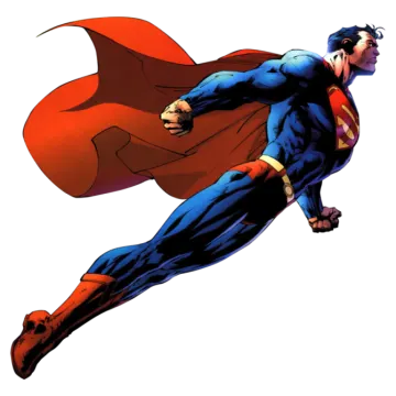 a superman flying through the air