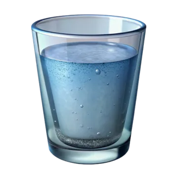 a glass filled with water and bubbles