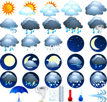a set of weather icons