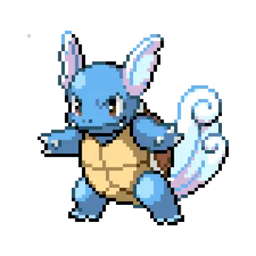 a pixel art of a pokemon with a white background