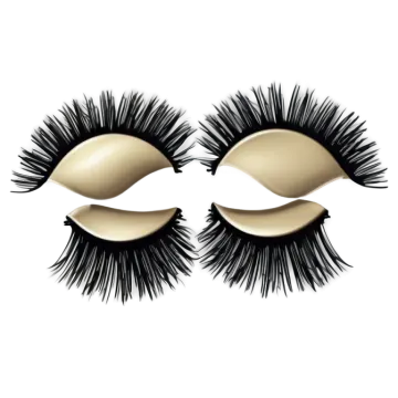 a pair of eyelashes on a white background
