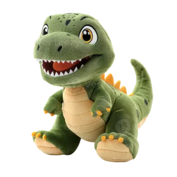 a stuffed dinosaur toy on a white background