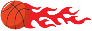 a basketball ball with flames coming out of it