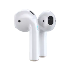 a pair of airpods in white
