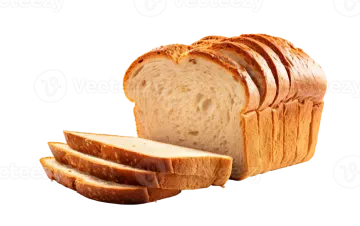 sliced bread on a white background