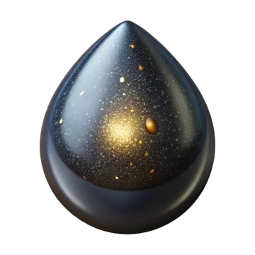 an image of a black and gold liquid drop