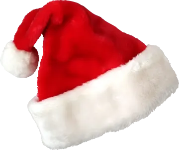 a red santa hat on a white background