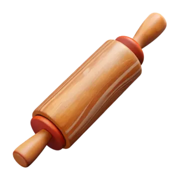 a wooden rolling board on a white background