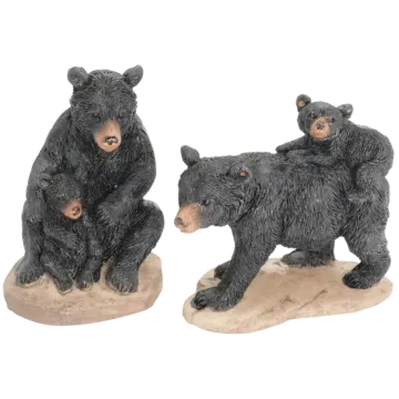 a pair of black bear figuris