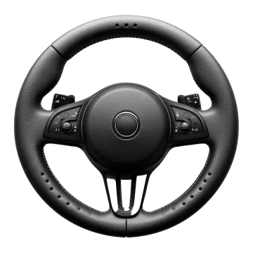 a steering wheel on a white background