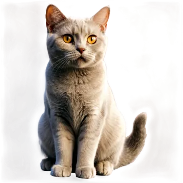 a gray cat sitting on a white surface