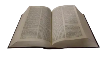an open book on a white background
