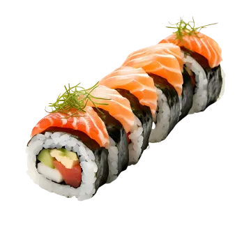 a piece of sui roll on a white background