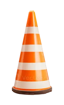 an orange and white traffic cone