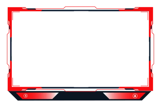 a red and black frame with a white background