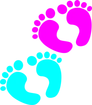 a pair of footprints with one foot in the air