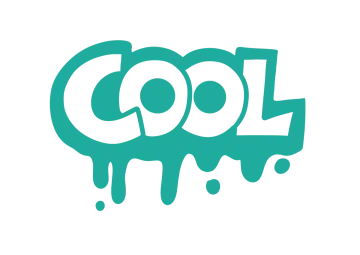 the cool logo in teal green