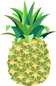 a pineapple with green leaves on it
