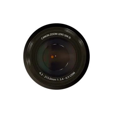 a camera lens on a white background