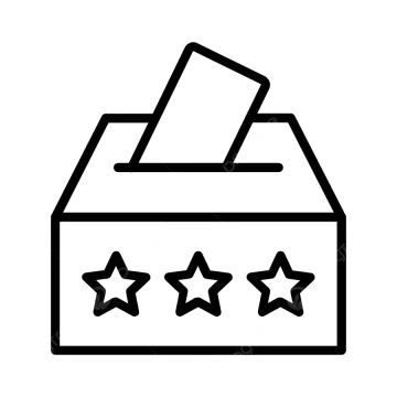 a black and white icon of a voting box