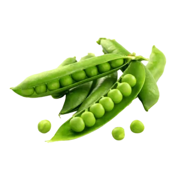 green peas on a white background