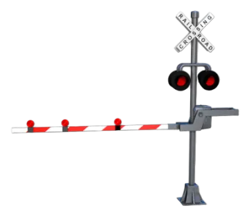 a red and white traffic light on top of a pole