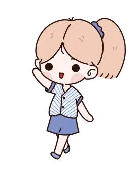 a cartoon girl in a school uniform