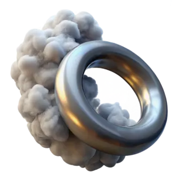 a metal ring with smoke coming out of it