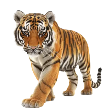 3d digital render of a tiger isolated on white background