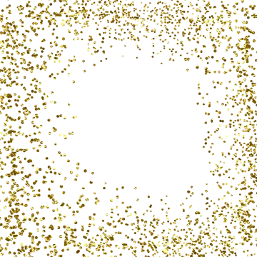 a white background with gold cons