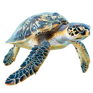 a green sea turtle swimming in the ocean
