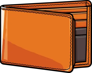 an orange wallet