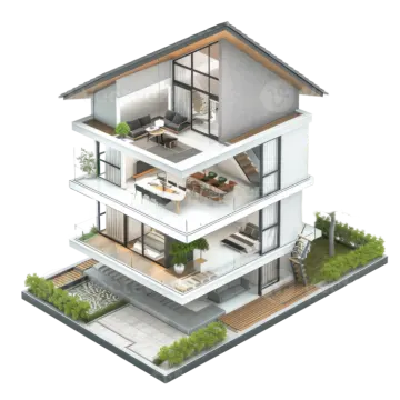 a 3d rendering of a modern house