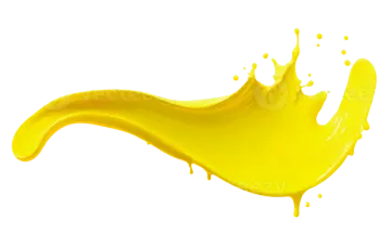 a yellow liquid splash on a white background